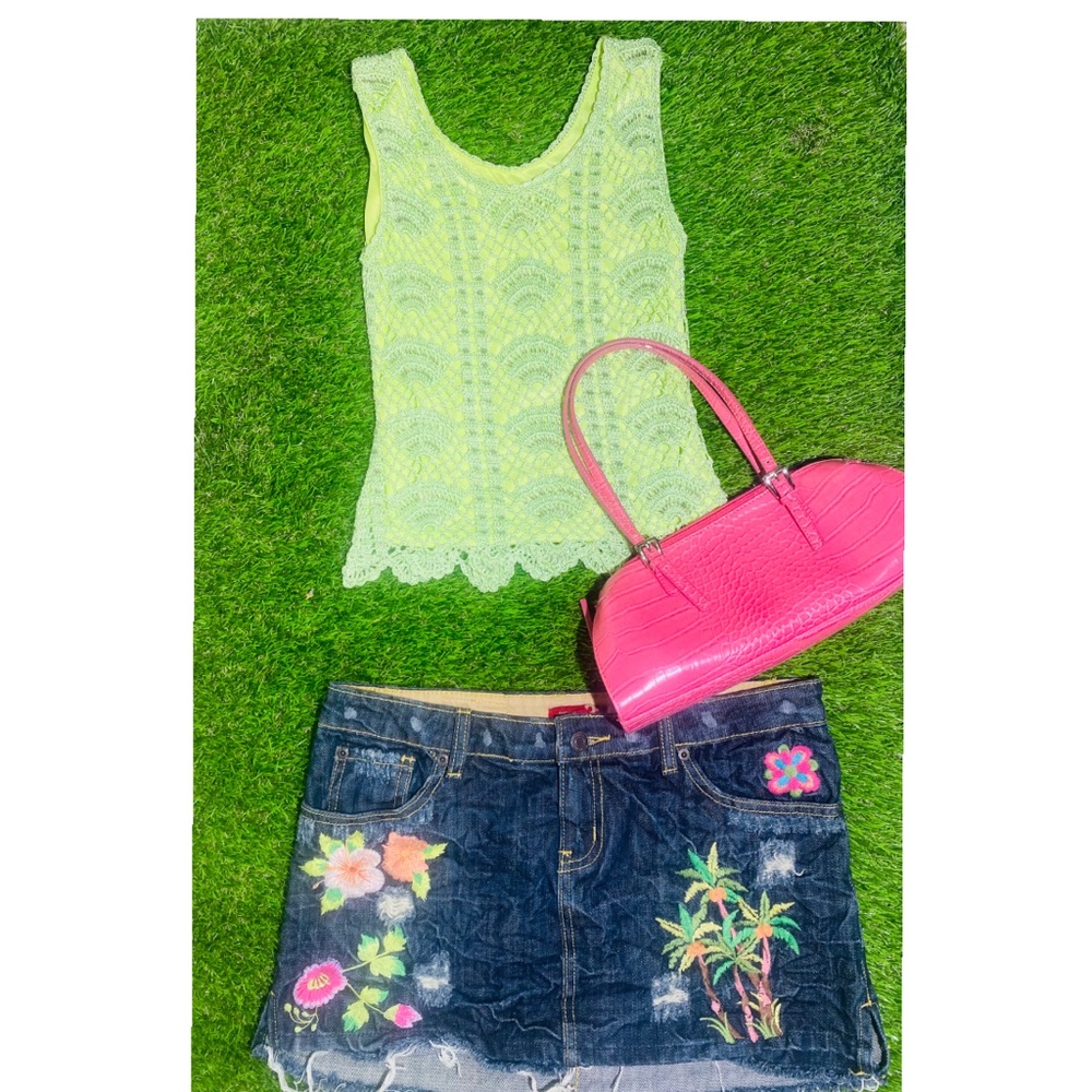 Crochet Top and Mini Skirt Bundle